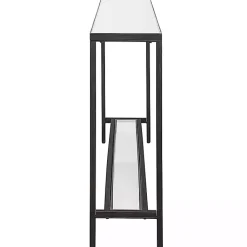 Kirklands Home Metal Glass Top Console Table Black New
