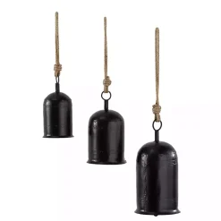 Decorative Accents>Kirklands Home Metal Hanging Bells, Set of 3 Black