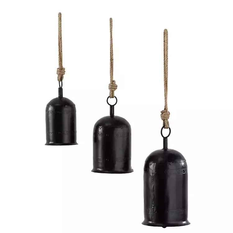 Decorative Accents>Kirklands Home Metal Hanging Bells, Set of 3 Black