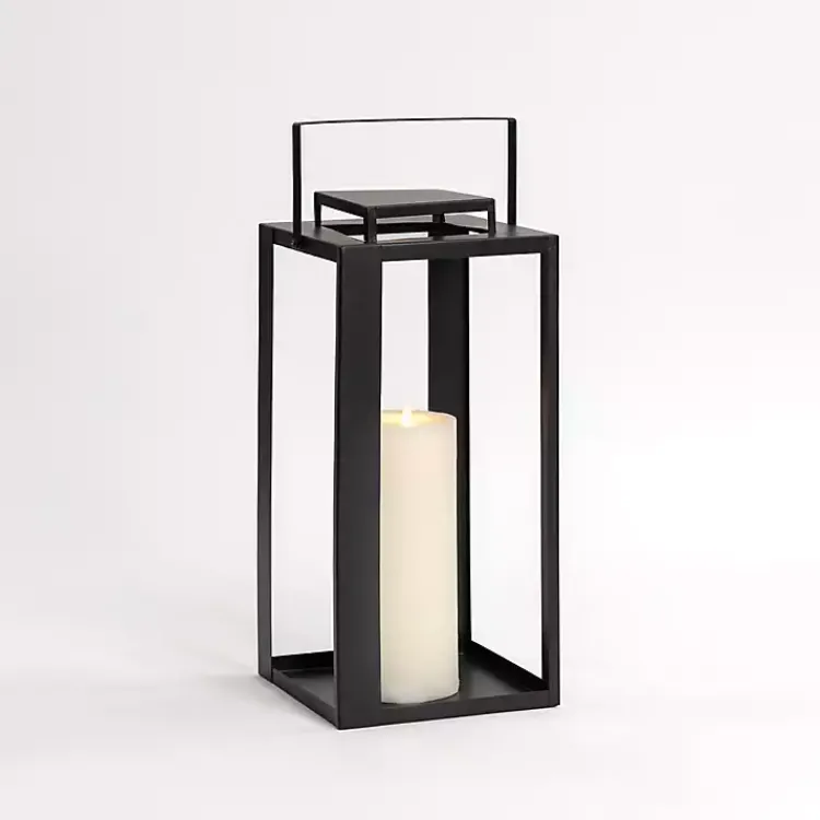 Lanterns>Kirklands Home Metal Harlow Lantern, 18 in. Black