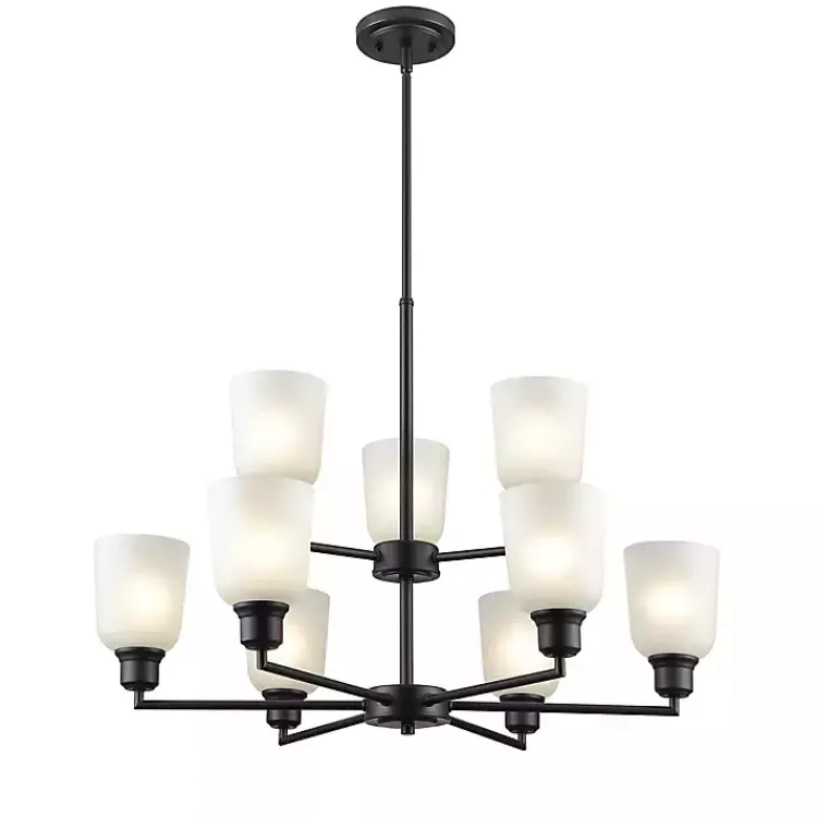 Kirklands Home Metal 9-Light Chandelier Black Clearance