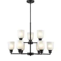 Kirklands Home Metal 9-Light Chandelier Black Clearance