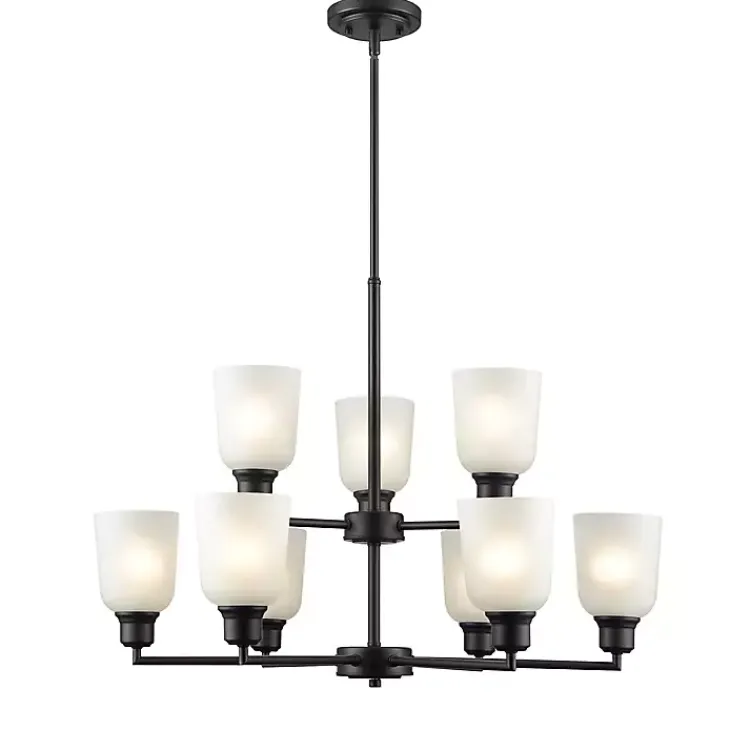 Kirklands Home Metal 9-Light Chandelier Black Clearance