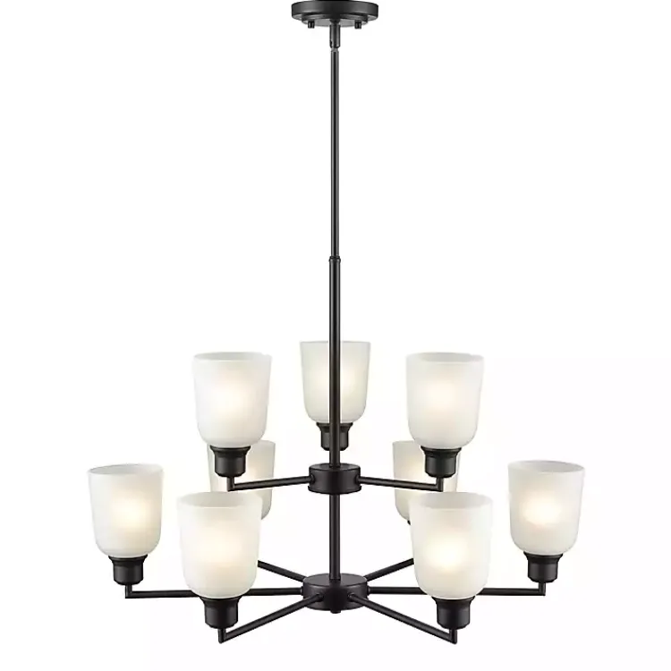Kirklands Home Metal 9-Light Chandelier Black Clearance