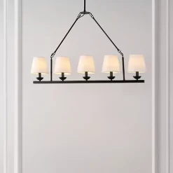 Kirklands Home Black Metal Linear Chandelier Hot