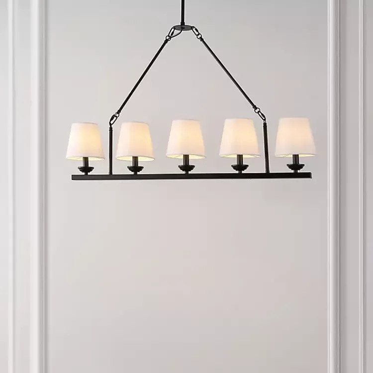 Kirklands Home Black Metal Linear Chandelier Hot