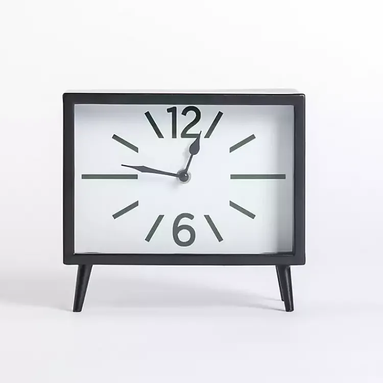 Decorative Accents>Kirklands Home Black Metal Mid-Century Modern Tabletop Clock