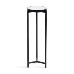 Kirklands Home Metal Mirrored Tabletop Aguilar Drink Table Black Discount