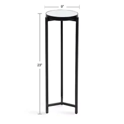 Kirklands Home Metal Mirrored Tabletop Aguilar Drink Table Black Discount