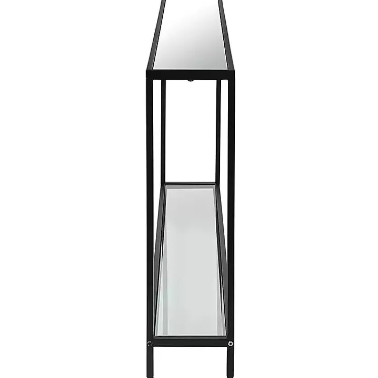 Kirklands Home Black Metal Mirrored Top Console Table Best