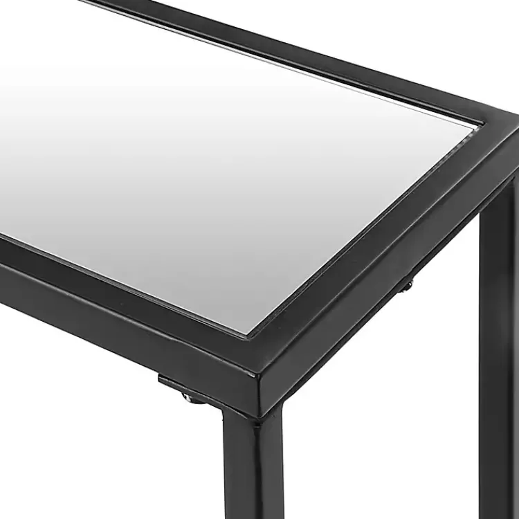 Kirklands Home Black Metal Mirrored Top Console Table Best