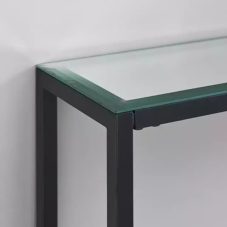 Kirklands Home Metal Mirrored Top Slim Console Table Black Discount