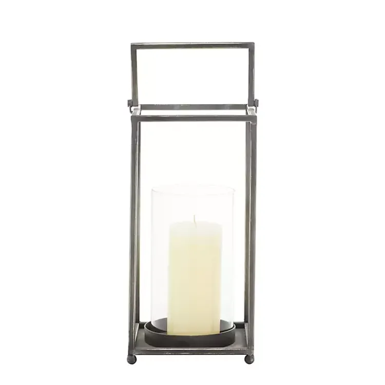 Lanterns>Kirklands Home Metal Modern Lantern Black