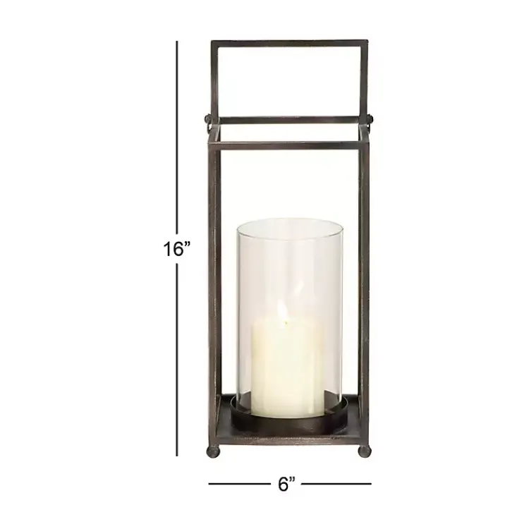 Lanterns>Kirklands Home Metal Modern Lantern Black