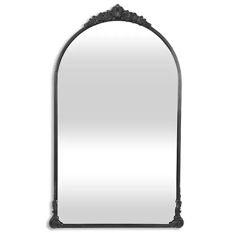 Kirklands Home Metal Modern Victorian Wall Mirror Black