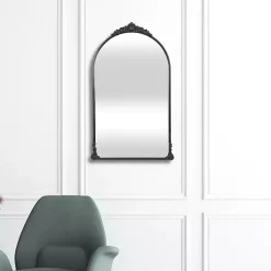 Kirklands Home Metal Modern Victorian Wall Mirror Black