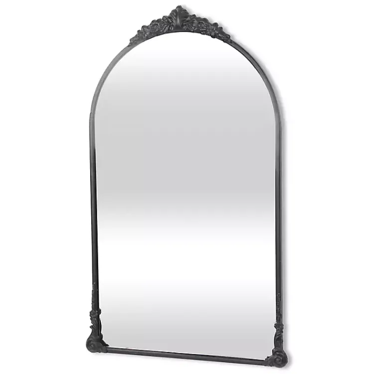 Kirklands Home Metal Modern Victorian Wall Mirror Black