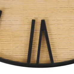 Kirklands Home Black Metal Natural Wood Wall Clock Clearance