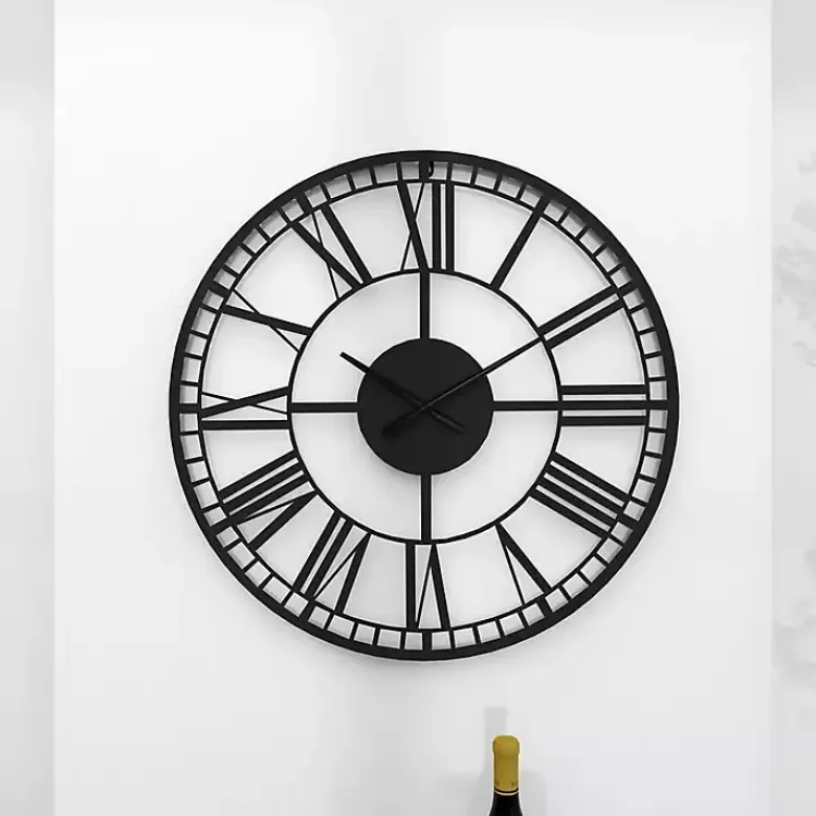 Kirklands Home Black Metal Open Frame Wall Clock Hot