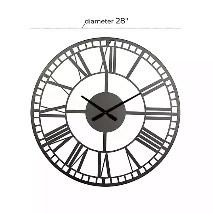 Kirklands Home Black Metal Open Frame Wall Clock Hot