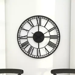Kirklands Home Black Metal Open Frame Wall Clock Hot