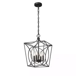 Kirklands Home Metal Open Swirl Pendant Light Black Hot