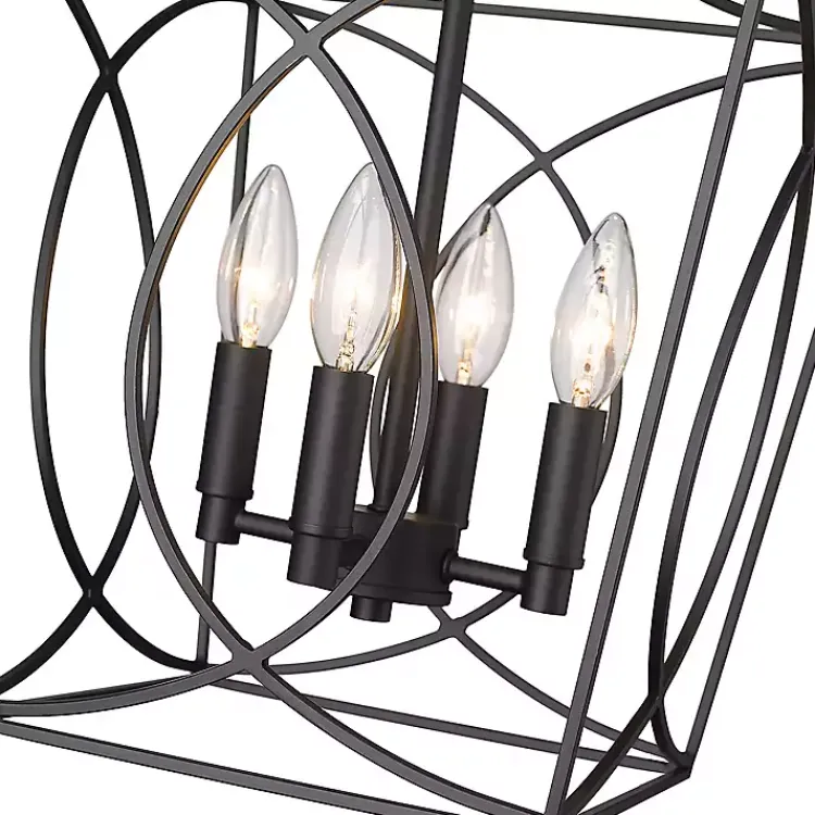 Kirklands Home Metal Open Swirl Pendant Light Black Hot