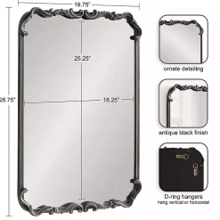 Kirklands Home Black Metal Ornamental Wall Mirror Hot