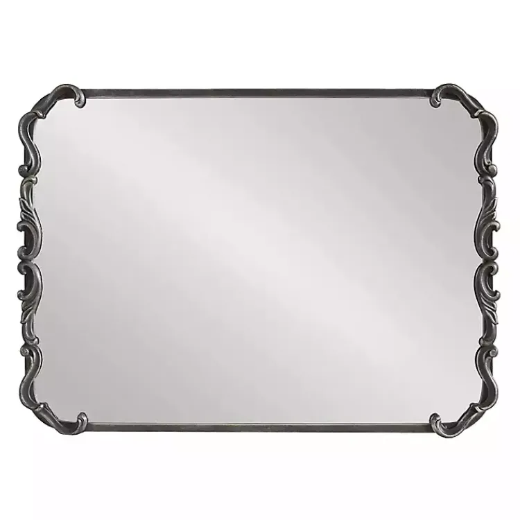 Kirklands Home Black Metal Ornamental Wall Mirror Hot