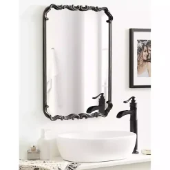 Kirklands Home Black Metal Ornamental Wall Mirror Hot