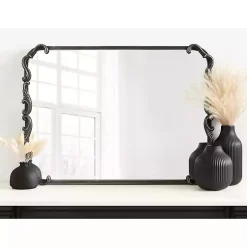 Kirklands Home Black Metal Ornamental Wall Mirror Hot