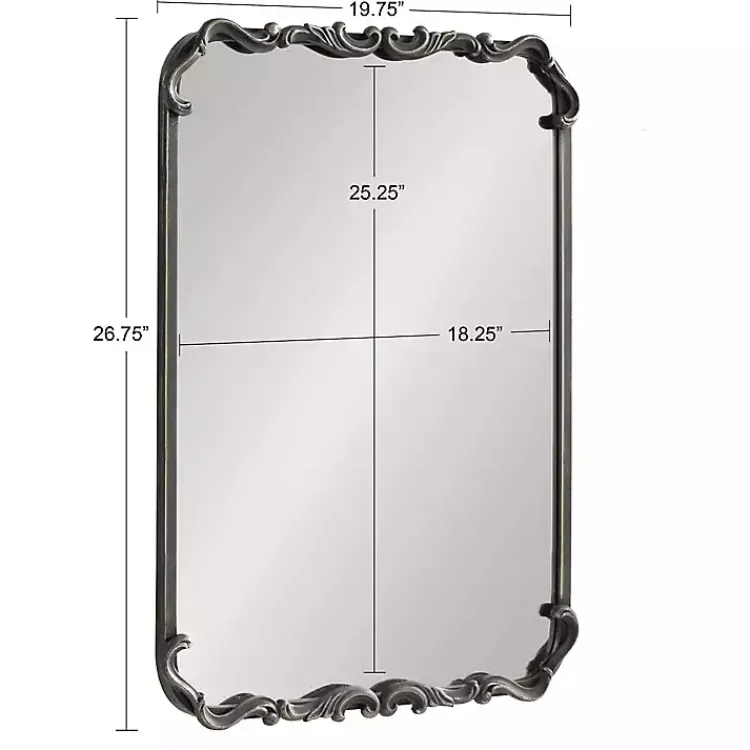 Kirklands Home Black Metal Ornamental Wall Mirror Hot