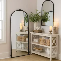 Kirklands Home Black Metal Ornate Arch Large Mirror Discount