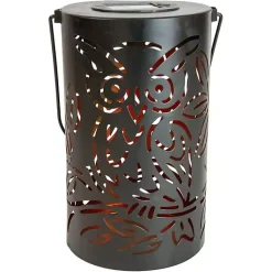 Kirklands Home Metal Owl Dusk-to-Dawn Outdoor Solar Lantern Black Discount