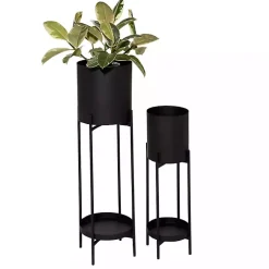Kirklands Home Metal Plant Stands with Shelves, Set of 2 Black Sale