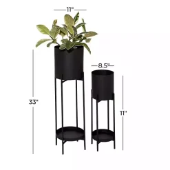 Kirklands Home Metal Plant Stands with Shelves, Set of 2 Black Sale