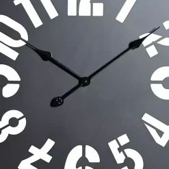 Kirklands Home Black Metal Quatrefoil Farmhouse Wall Clock Clearance