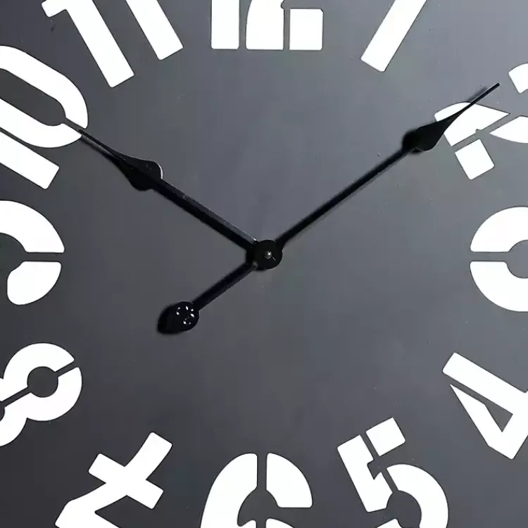 Kirklands Home Black Metal Quatrefoil Farmhouse Wall Clock Clearance