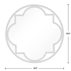 Kirklands Home Metal Quatrefoil Round Frame Wall Mirror Black