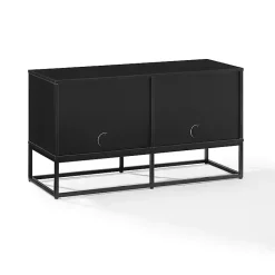 Kirklands Home Metal Record Storage Media Console Black Outlet