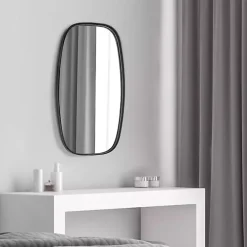 Kirklands Home Black Metal Rectangular Wall Mirror, 18x31.5 in. Hot