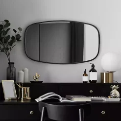 Kirklands Home Black Metal Rectangular Wall Mirror, 18x31.5 in. Hot