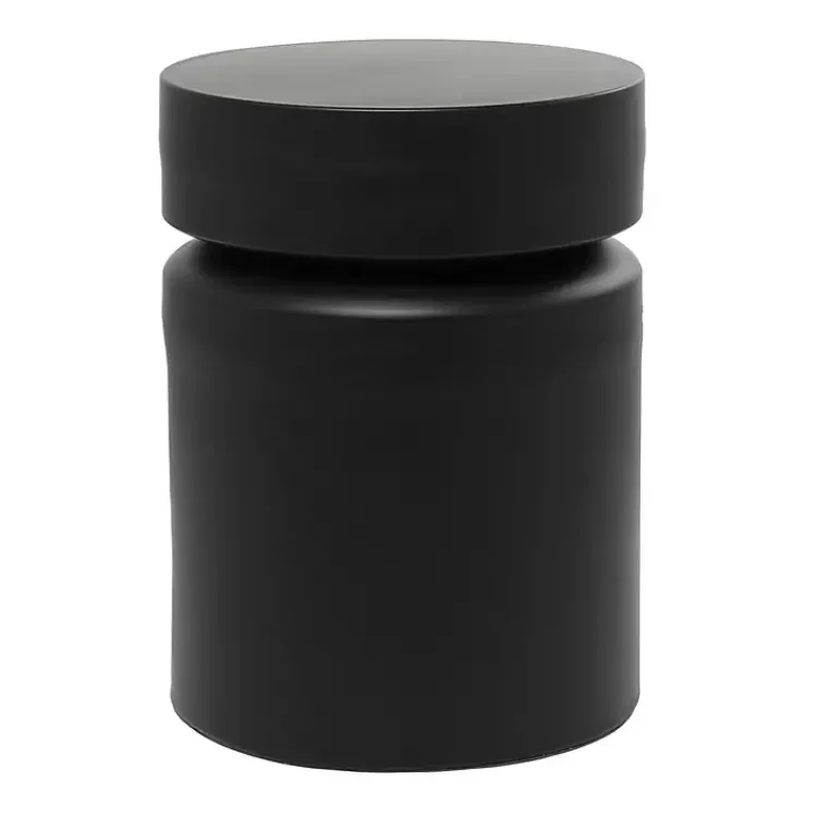 Kirklands Home Metal Round Drum Accent Table Black Best