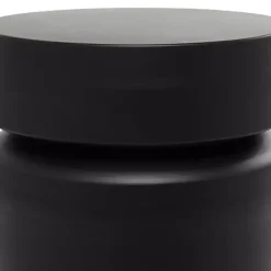 Kirklands Home Metal Round Drum Accent Table Black Best