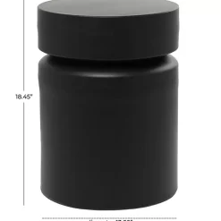 Kirklands Home Metal Round Drum Accent Table Black Best