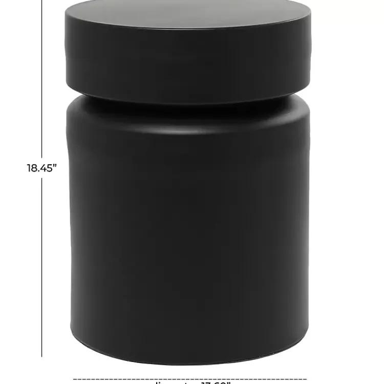 Kirklands Home Metal Round Drum Accent Table Black Best
