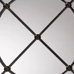 Kirklands Home Metal Round Geometric Pane Wall Mirror Black Online