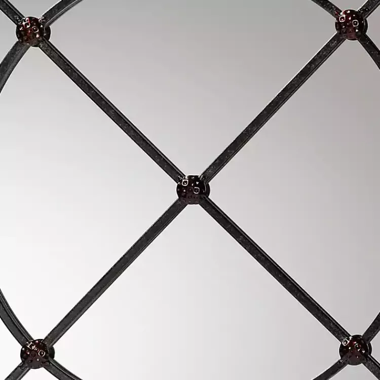 Kirklands Home Metal Round Geometric Pane Wall Mirror Black Online
