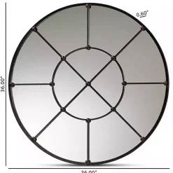 Kirklands Home Metal Round Geometric Pane Wall Mirror Black Online
