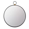 Kirklands Home Black Metal Round Top Loop Wall Mirror Outlet